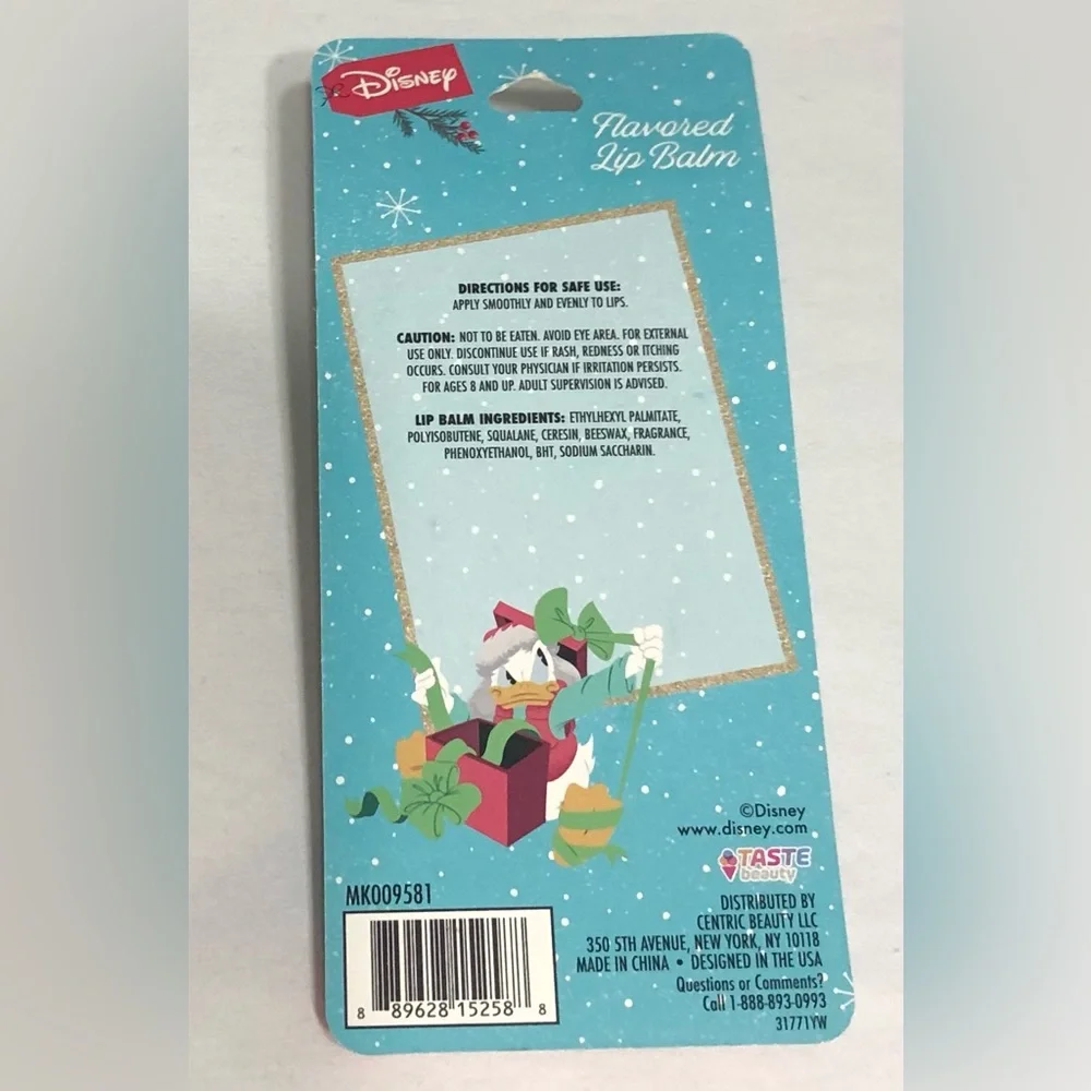 Disney Lip Balm Flavored Mint Hot Chocolate green snowflakes black. 0.14 Oz.